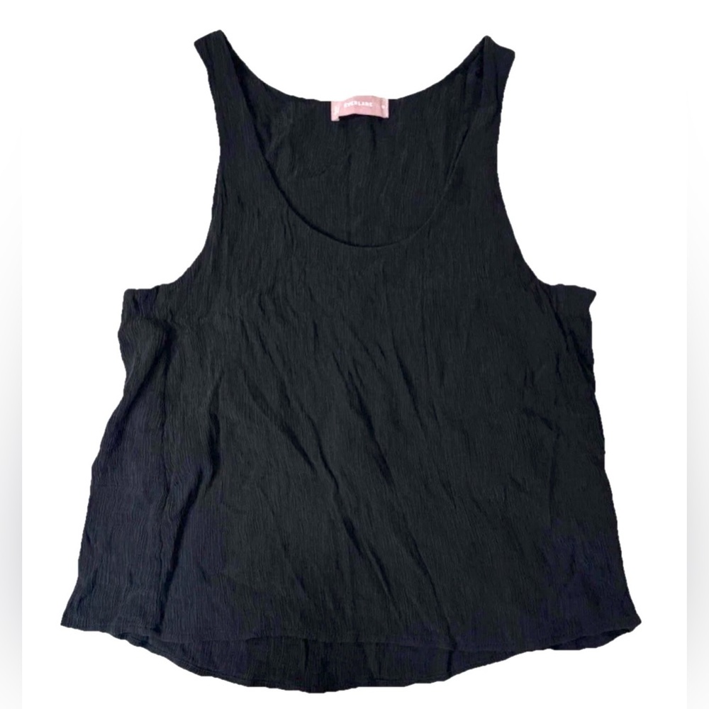 Everlane women’s medium Black Tank Top blouse crinkled sleeveless